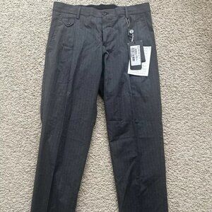 MSRP $700 DOLCE & GABBANA Trouser Cotton Gray Stripes Trouser IT44 / W28-30